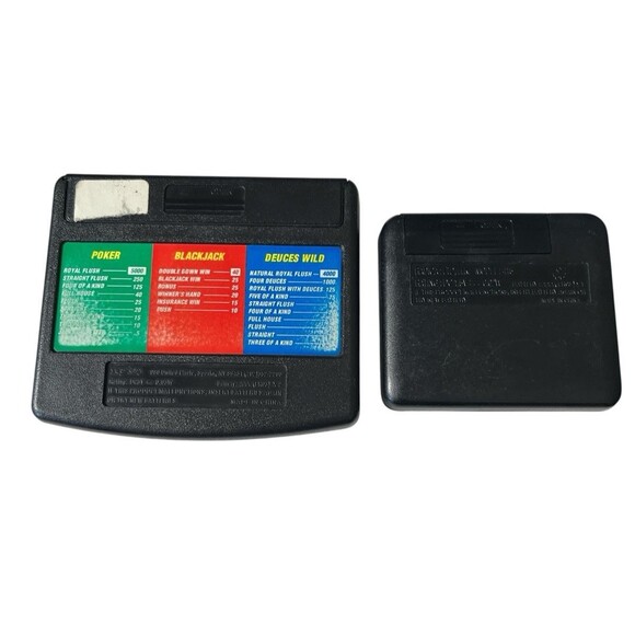 2 Vintage Handheld Games Video Deuces Casino Games Poker Blackjack Working - Picture 2 of 2